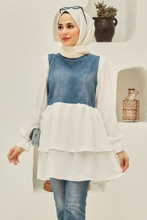 Navy Blue Hijab Tunic 221128L - 3