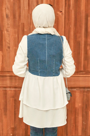 Navy Blue Hijab Tunic 221128L - 5