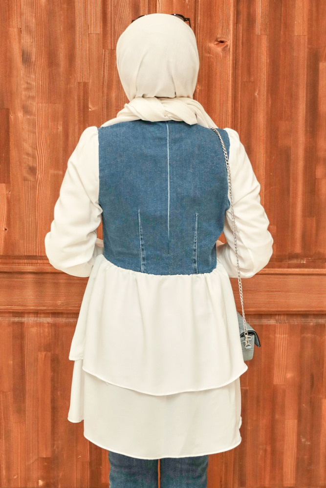 Navy Blue Hijab Tunic 221128L - 5