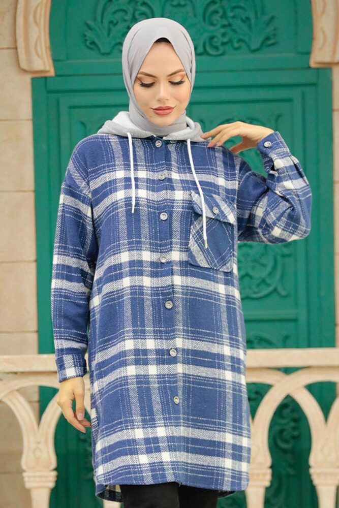 Navy Blue Hijab Tunic 30062L - 2