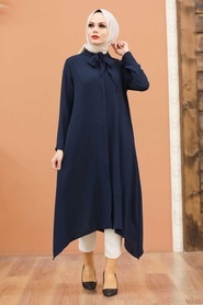 Navy Blue Hijab Tunic 540L - Thumbnail