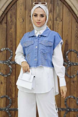 Navy Blue Hijab Tunic 9098L - 1