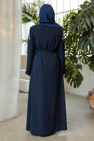 Navy Blue Modest Abaya 29104L - 3