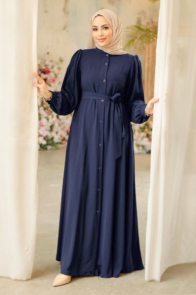 Navy Blue Modest Abaya 45277L - 1