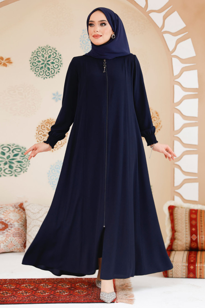 Navy Blue Modest Abaya 45294L - 1