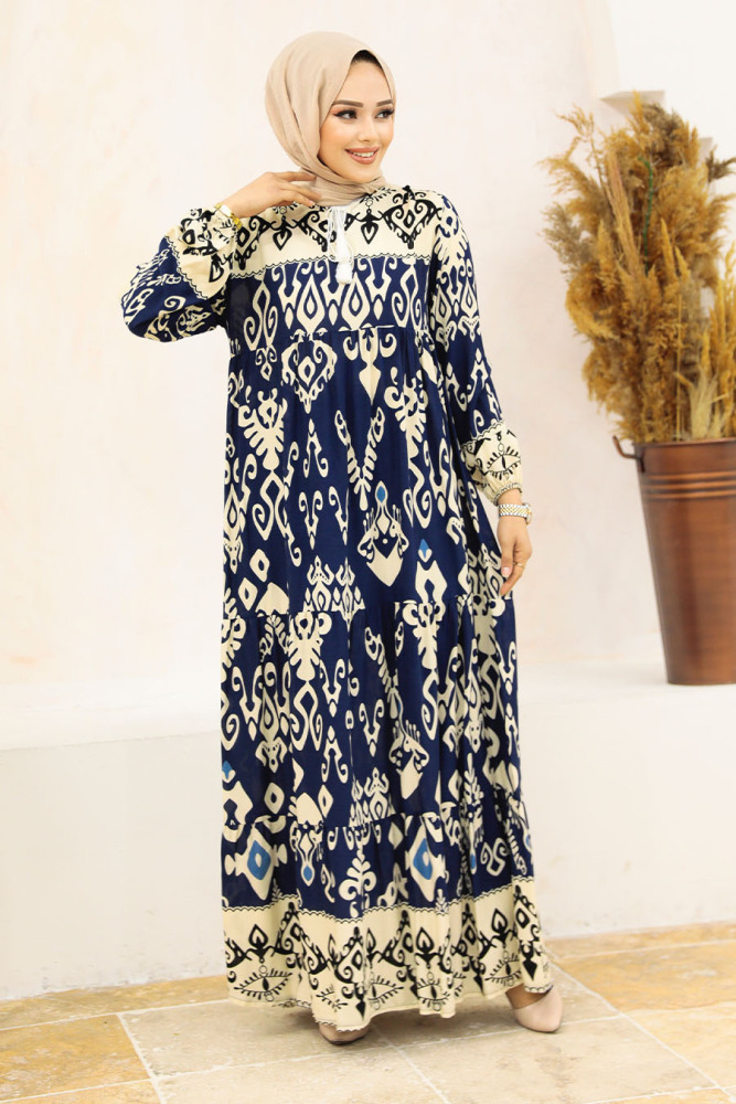 Navy Blue Modest Dress 50004L - 2