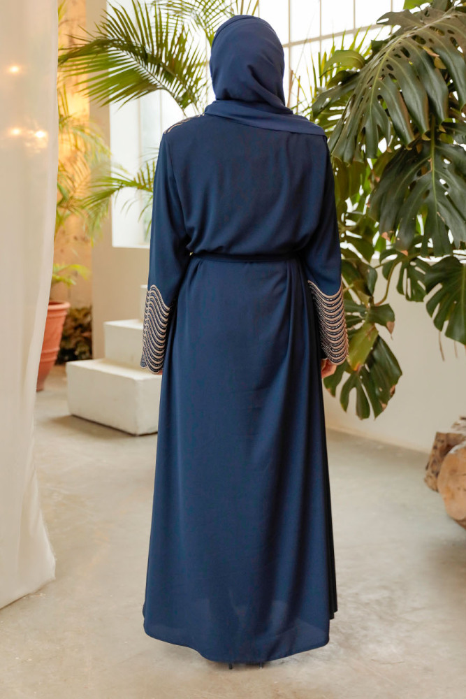 Navy Blue Modest Plus Size Abaya 29105L - 5