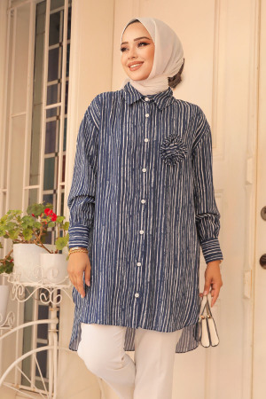 Navy Blue Modest Tunic 10514L - 1