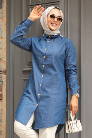 Navy Blue Modest Tunic 11692L - 2