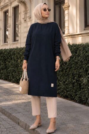 Navy Blue Modest Tunic 30645L 