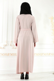 Nayla Colection - Beige Hijab Abaya 4752BEJ - Thumbnail