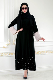 Nayla Colection - Black Hijab Abaya 4751S - Thumbnail
