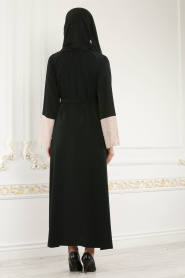 Nayla Colection - Black Hijab Abaya 4751S - Thumbnail