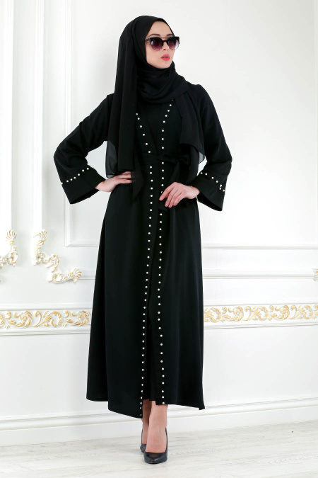 Nayla Colection - Black Hijab Abaya 4752S