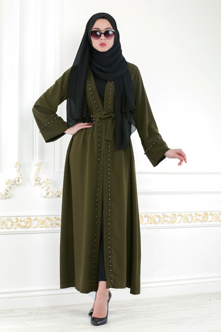 Nayla Colection - Khaki Hijab Abaya 4752HK