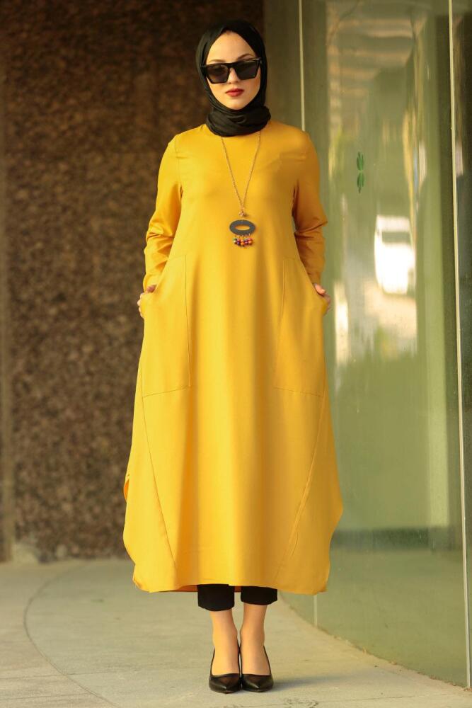 Nayla Colection - Kolyeli Hardal Tesettür Tunik 2261HR - 1