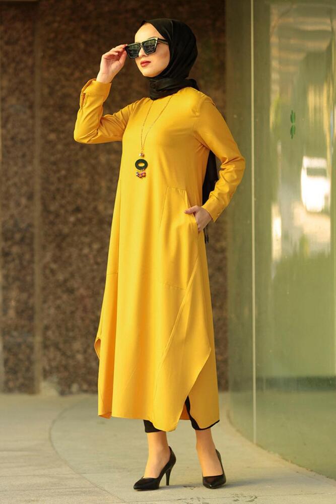Nayla Colection - Kolyeli Hardal Tesettür Tunik 2261HR - 2