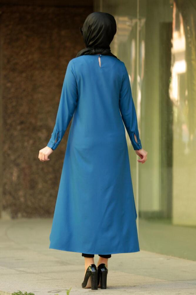 Nayla Colection - Kolyeli İndigo Mavisi Tesettür Tunik 2261IM - 2