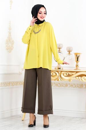 Nayla Collection - Acidic Yellow Hijab Shirt 621ASR - 1