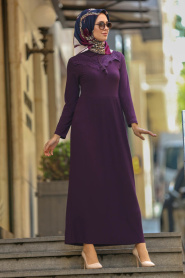 Nayla Collection - Baby Blue Hijab Dress 18024MOR - Thumbnail