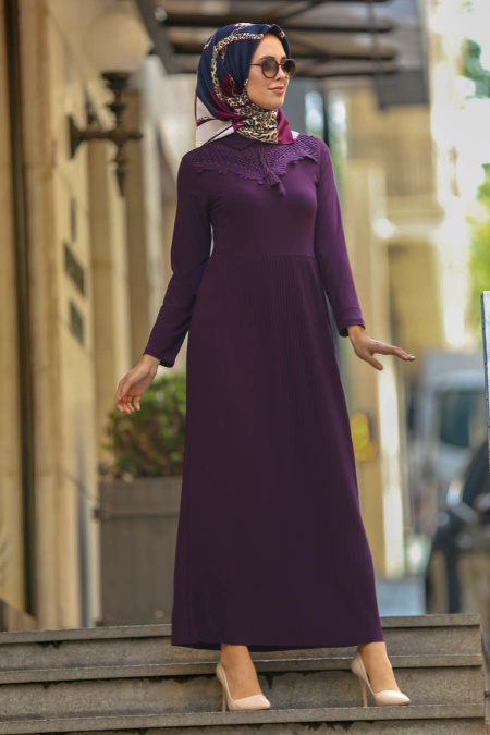 Nayla Collection - Baby Blue Hijab Dress 18024MOR