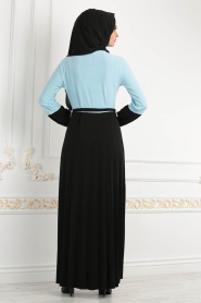 Nayla Collection - Baby Blue Hijab Dress 18025BM - Thumbnail