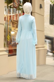 Nayla Collection - Bébé Bleu Robe Hijab 100421BM - Thumbnail