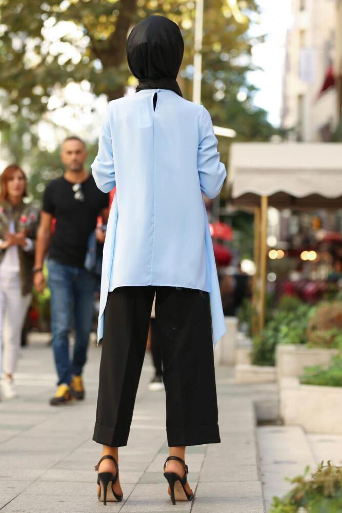 Nayla Collection - Bebek Mavisi Tesettür Tunik 2235BM - 2