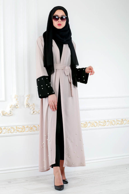 Nayla Collection - Beige Hijab Abaya 4751BEJ