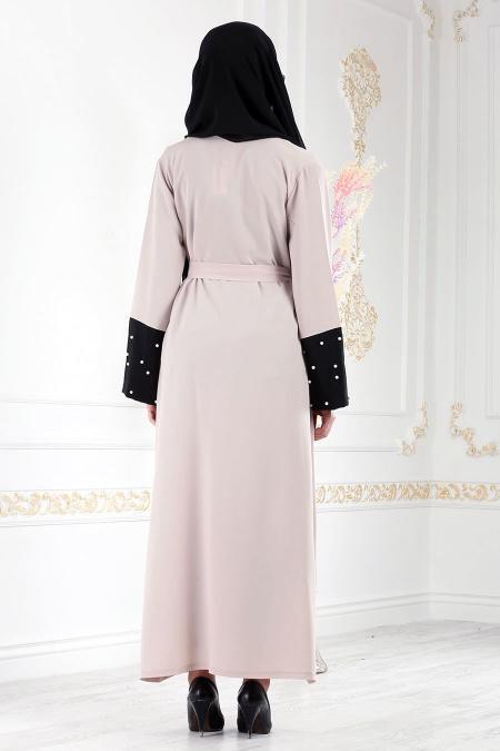 Nayla Collection - Beige Hijab Abaya 4751BEJ - 3