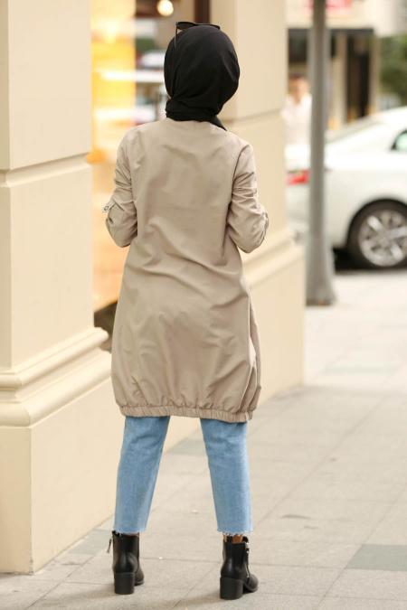 Nayla Collection - Beige Manteau 3047BEJ - 3