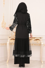 Nayla Collection - Black Hijab Abaya 1029S - Thumbnail