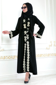 Nayla Collection - Black Hijab Abaya 4753S - Thumbnail