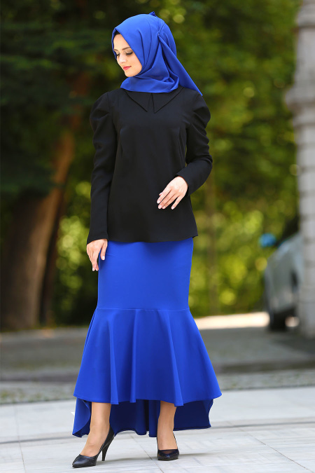 Nayla Collection - Black Hijab Blouse 1038S