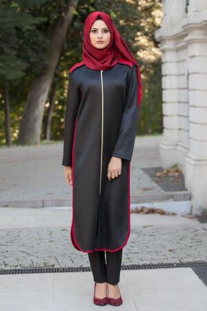 Nayla Collection - Black Hijab Coat 1495S - 1