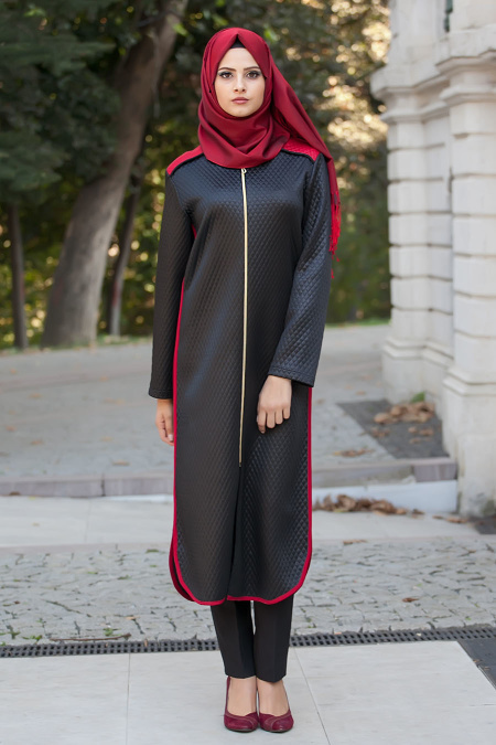 Nayla Collection - Black Hijab Coat 1495S