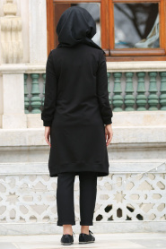 Nayla Collection - Black Hijab Coat 80200S - Thumbnail