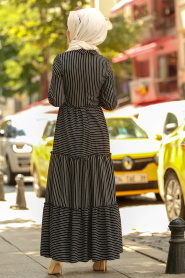 Nayla Collection - Black Hijab Dress 100410S - Thumbnail