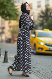 Nayla Collection - Black Hijab Dress 39051S - Thumbnail