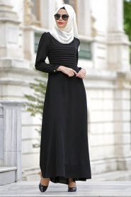 Nayla Collection - Black Hijab Dress 4014S - Thumbnail