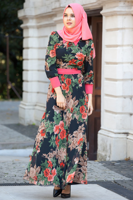 Nayla Collection - Black Hijab Dress 4100-03S