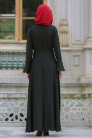 Nayla Collection - Black Hijab Dress 4809S - Thumbnail