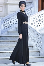 Nayla Collection - Black Hijab Dress 5206S - Thumbnail