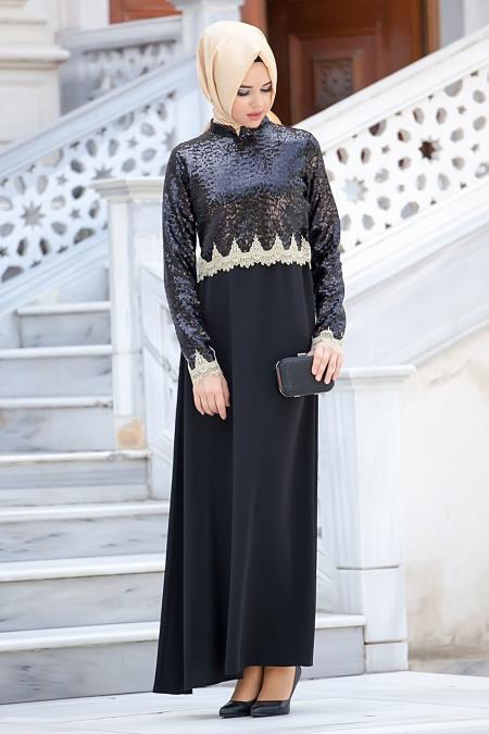 Nayla Collection - Black Hijab Dress 5269S - 2