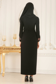 Nayla Collection - Black Hijab Dress 5300S - Thumbnail