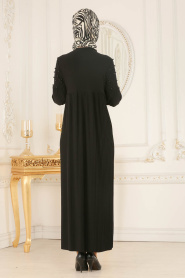 Nayla Collection - Black Hijab Dress 537S - Thumbnail