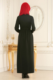 Nayla Collection - Black Hijab Dress 5400S - Thumbnail
