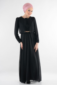 Nayla Collection - Black Hijab Dress 7006S - Thumbnail