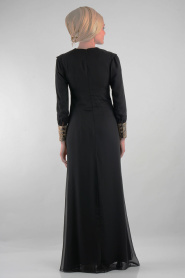 Nayla Collection - Black Hijab Dress 7022S - Thumbnail