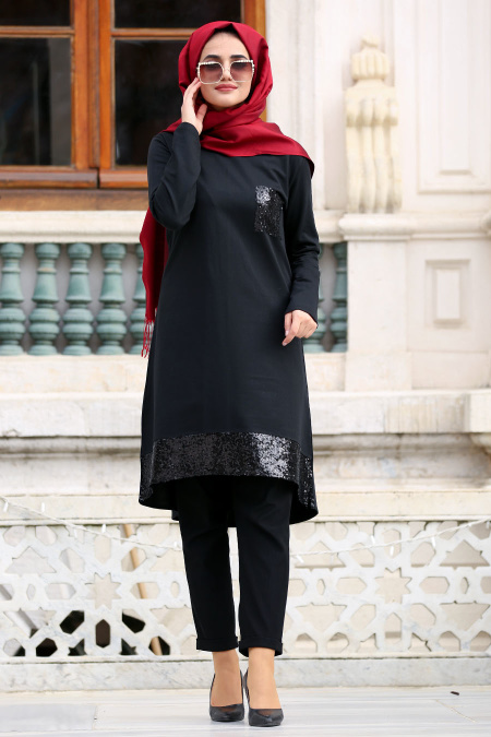 Nayla Collection - Black Hijab Dress 76230S